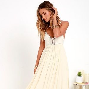 Lulus Cream Crotchet Maxi Dress